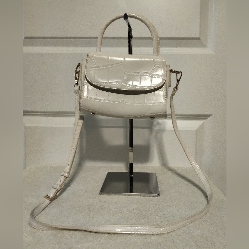 NEW Kittenish White Croc-Embossed Mini Satchel Crossbody